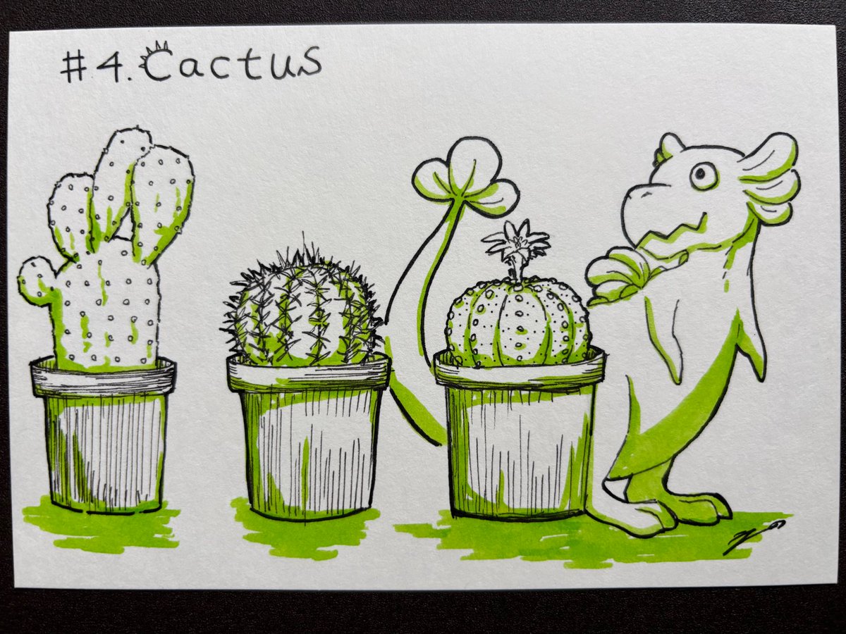 abara71628's tweet photo. 4.Cactus/サボテン
#inktober2026 #inktober
向かって左からオプンチア、エキノカクタス、アストロフィツム…… https://t.co/rjw6tuae1A