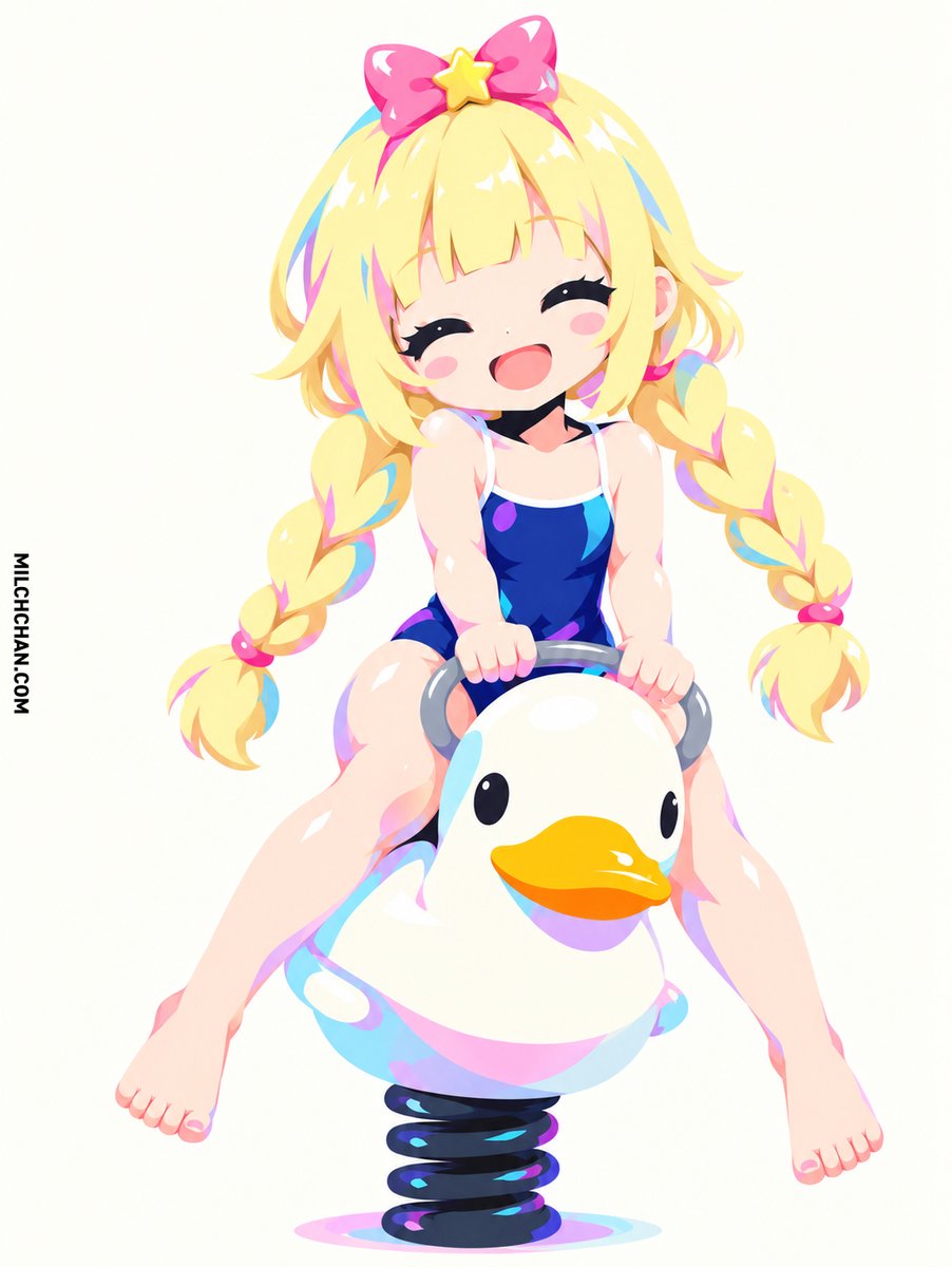 merkuchan's tweet photo. 主線なし版の遊具で遊ぶ水着ミルヒちゃん https://t.co/FBfYWiNI5B