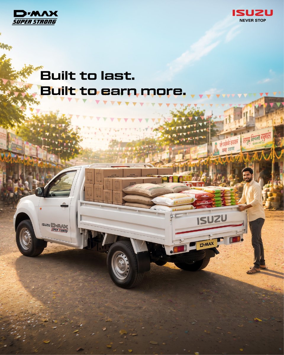 IsuzuIndia's tweet photo. When your business depends on every load and every trip, you need a vehicle that can keep up. The ISUZU D-MAX Super Strong is made to handle the demands of the day and keep your business moving forward.
#ISUZUDMax #SuperStrong #HeavyPerformance #NeverStop https://t.co/YXNmLazgwx