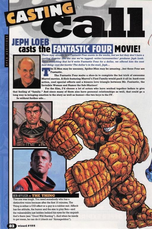 Comicbookhis's tweet photo. Jeph Loeb #Cast the #FantasticFour in the year 2000

Wizard Magazine. https://t.co/2iVLidUHKs