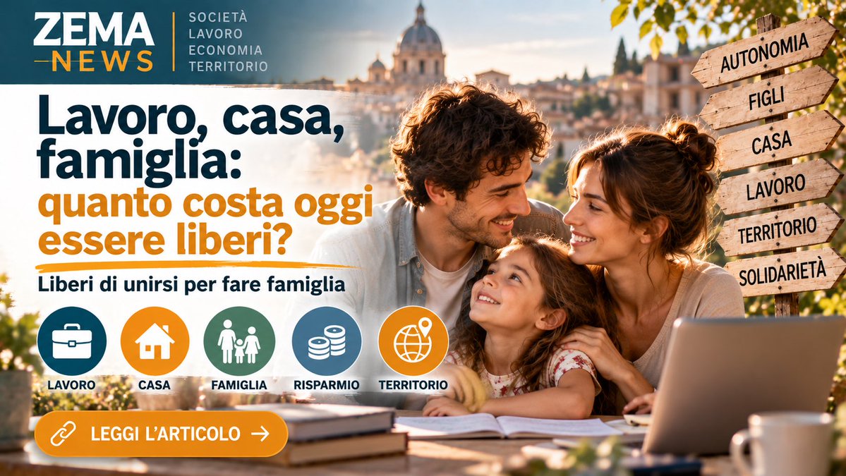 ZEMASAS's tweet photo. 🏠 CASA
💼 LAVORO
❤️ FAMIGLIA
🌱 FUTURO

Essere liberi significa anche poter scegliere di costruire una famiglia.

Quanto futuro riesce ancora a comprare il lavoro?

🔎 ZEMA News
https://t.co/NcgIZshoqL

#ZEMANews #Lavoro #Famiglia https://t.co/MAjtdj6ZcB