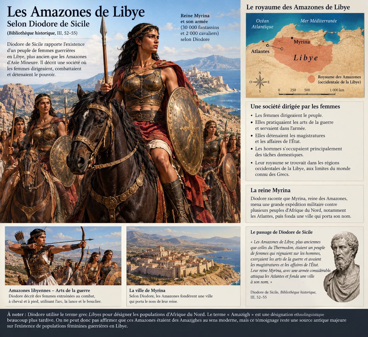KabylieOneK1's tweet photo. ⚔️ L’histoire est bien plus surprenante qu’on ne l’imagine.
Hérodote et Diodore décrivent des Africains maîtrisant les chars à quatre chevaux et des #femmes conduisant des chars au combat. Diodore évoque, aussi les #Amazones de la reine Myrina.
#maroc #tunisie #amazigh #ⵣ https://t.co/AtetXMeYRO
