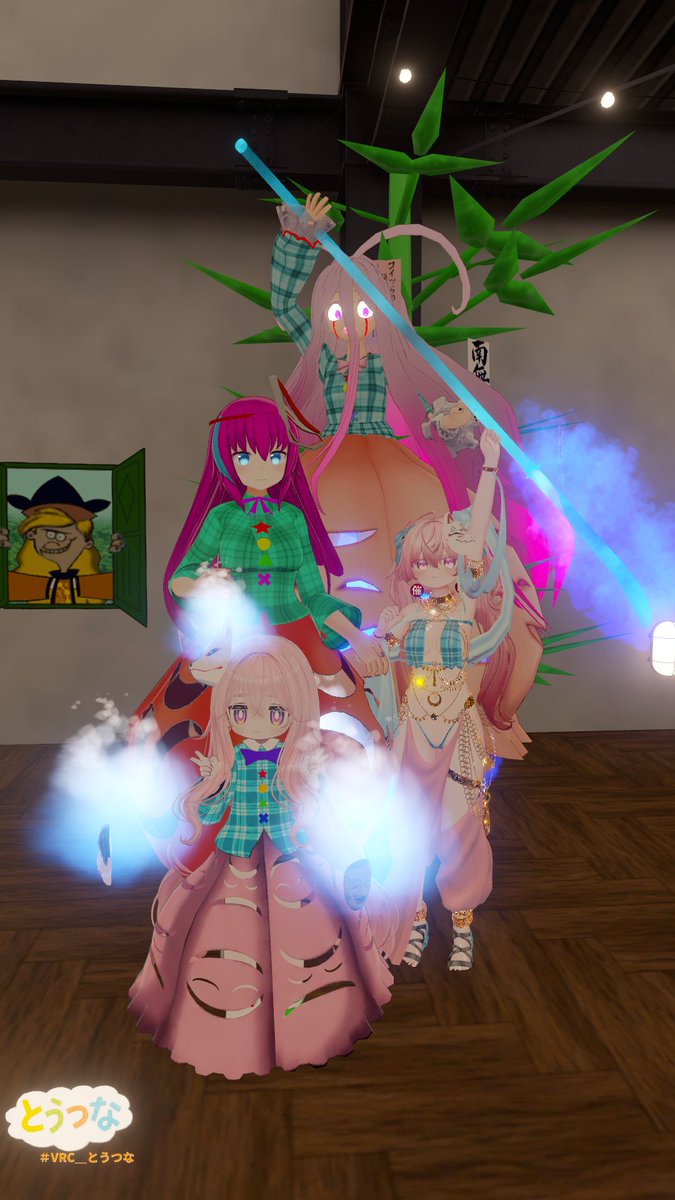 TOUTUNA_0615's tweet photo. 昨夜は #VRC_とうつな 開催してました！

風神録が全員揃うなど様々な方のアバターが揃い、色んな組み合わせの合わせ写真が撮れました！

次回は10/10の21時〜23時の開催です

#vrchat https://t.co/su2uFUENp4