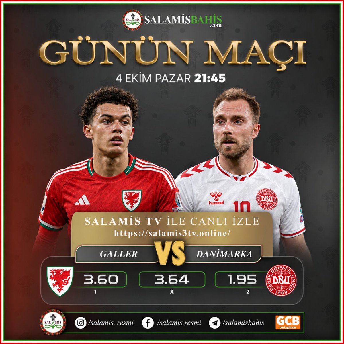 salamis_resmi's tweet photo. 📣 #UEFA Uluslar Ligi Günün maci👇
🚀 %100 Spor Hoşgeldin Bonusu!
⭐️ %20 Anlık Casino Discount Bonusu!
📺 SalamisTV ile Canlı İzleme İmkanı!
🔗Güncel Giriş Adresimiz:
https://t.co/I9v7MrlX5e
#Galler #Danimarka #bahis #gununmaci #salamisbahis #spor #futbol #kazan #para #şans https://t.co/OV39fHQzDM