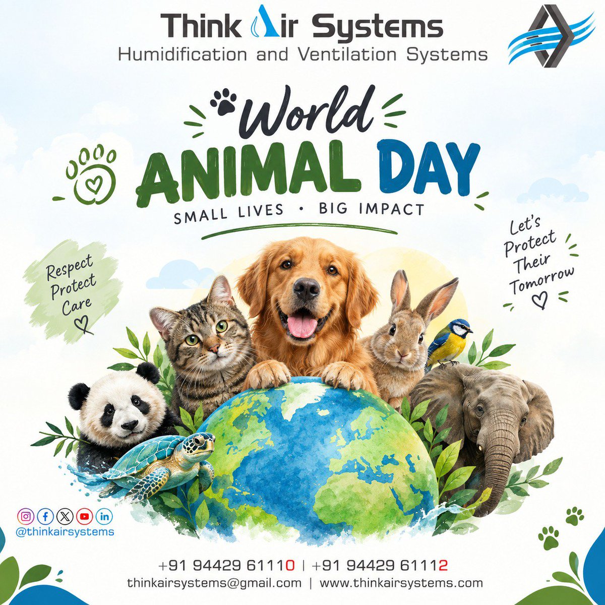 ThinkAirSystems's tweet photo. #WorldAnimalDay Think Air Systems Top Humidification &amp; Ventilation Manufacturer World Animal Day #Humidification #Ventilation #MiniAirWasher #FogSystem #Sparynozzle  #Damper #Diffuser #ExhaustFan #AirGrill #AirtightDoor #CoolerPad #Airwasher #HPlantService #HVAC https://t.co/jfIUKbrI0j