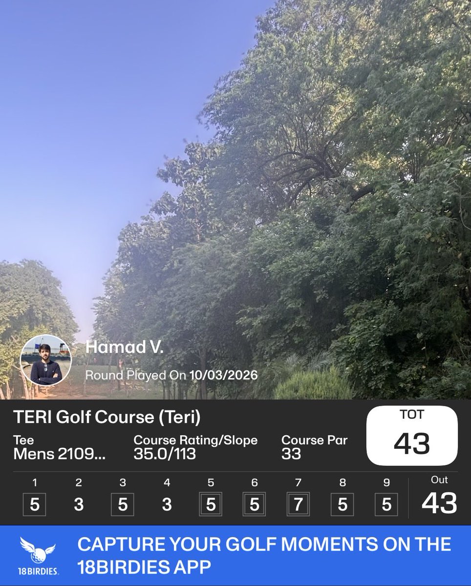 hamadvaida's tweet photo. Back at TERI after way too long. Grateful for Gurgaon winters and the chance to play more golf. Gonna play as much as I can from Oct–Mar and get that handicap down. https://t.co/B1AWCdbjo5