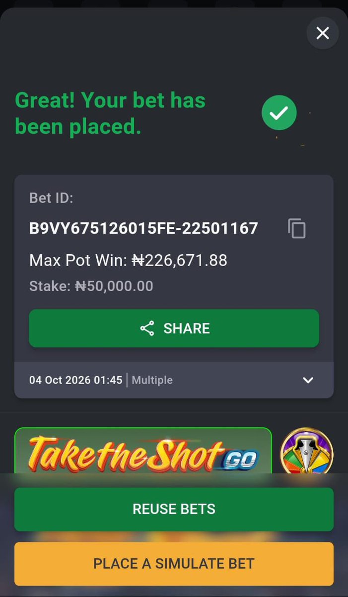 Kingkuti_'s tweet photo. Today's game on Bet9ja

5 odds Code 👉👉 5TN56VH

2 odds Code 👉👉 5TN56Y8

JOIN TELEGRAM: https://t.co/MTMRzp9IiU

BET RESPONSIBLY 🔞
#Bet9jaCode https://t.co/m4XHU4Z5JU
