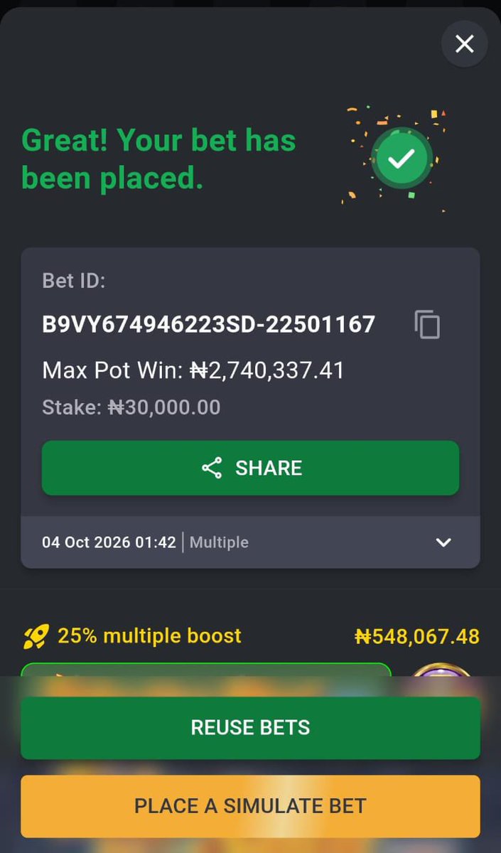 Kingkuti_'s tweet photo. Today's game on Bet9ja

70 odds Code 👉👉 5TN562M

15 odds Code 👉👉 5TN56HC

JOIN TELEGRAM: https://t.co/MTMRzp9IiU

BET RESPONSIBLY 🔞
#Bet9jaCode https://t.co/J72d8zDfk1
