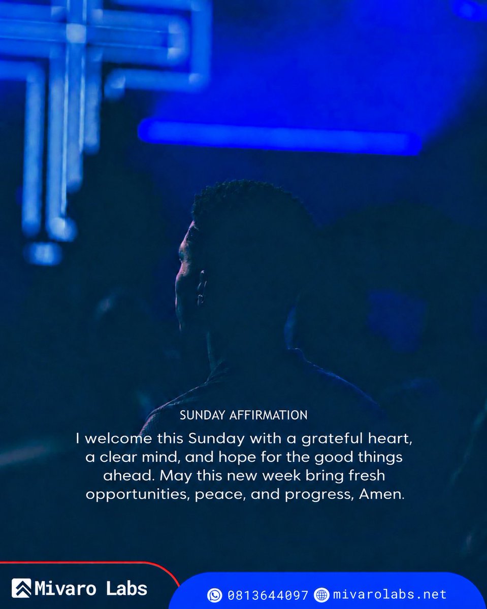 Okwukwe_Obitoro's tweet photo. I welcome this Sunday with a grateful heart, a clear mind, and hope for the good things ahead. May this new week bring fresh opportunities, peace, and progress, Amen.

#mivarolabshub #sunday https://t.co/nNNqgYFM2x