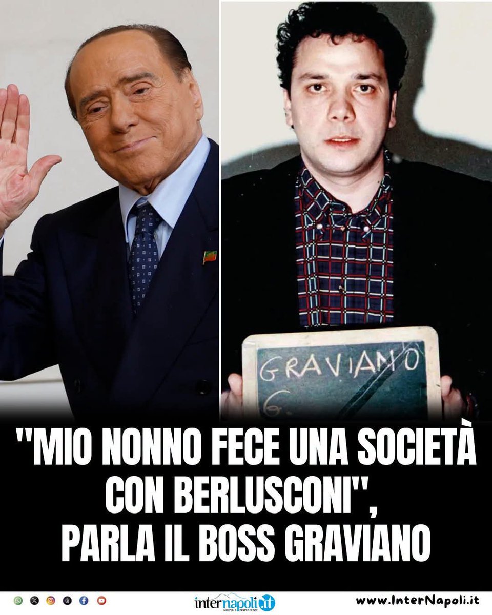 Angeloveleno59's tweet photo. "Mio nonno Filippo Quartararo fece una società con Silvio Berlusconi nel 1969-70, per investire soldi suoi e di altre persone. Lui mise 4-5 miliardi di lire ma la somma complessiva dell'investimento era di 20 miliardi di lire" dell'epoca. Lo ha detto il boss di Cosa Nostra. https://t.co/Vc4UfCsmWm