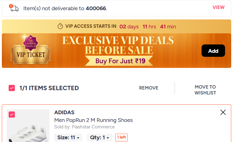 NeilGala1's tweet photo. @Myntra, I wasted 1 Hour finding shoes, only to discover at checkout that they weren’t deliverable. Tried 3 different pincodes, same result.😡

Why show products that can’t be delivered? Ask for the pincode upfront and filter accordingly.

#Myntra #CustomerExperience #Ecommerce https://t.co/BH3UdJfdnd