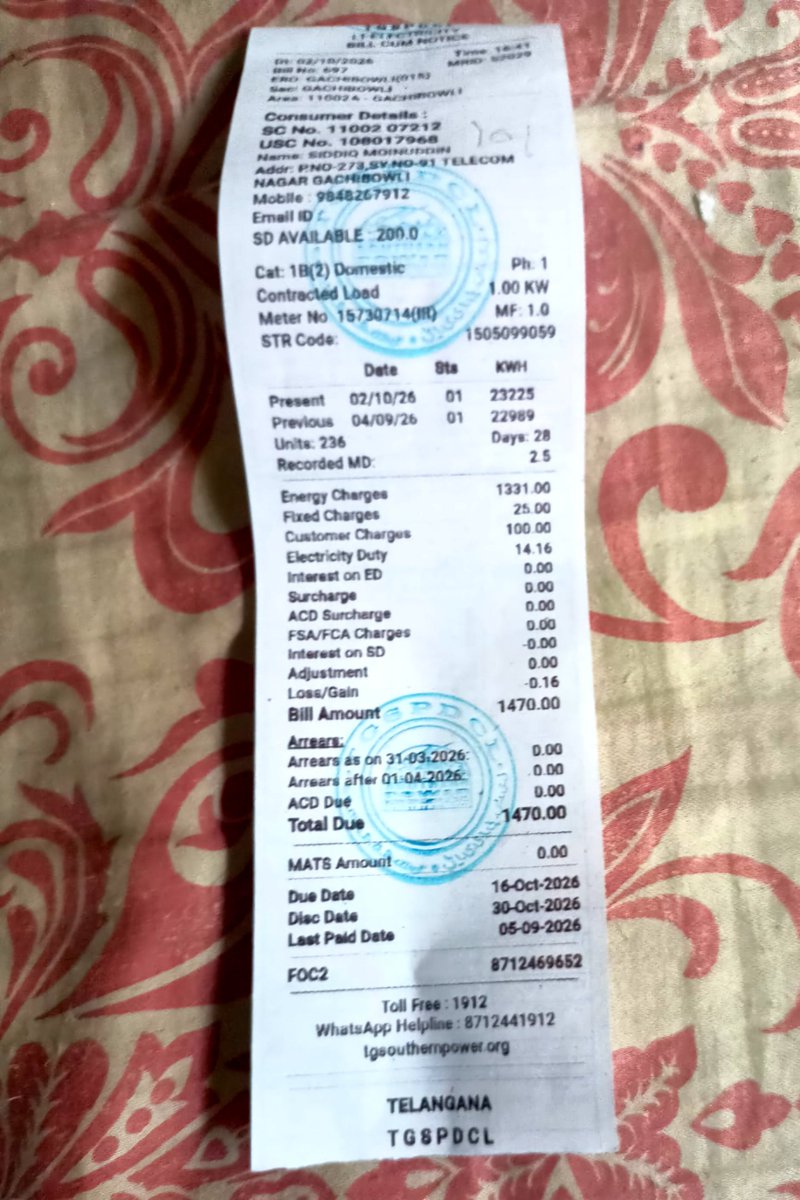 sunilumar85's tweet photo. @tgspdcl Electricity bill correction and refund needed. For proof and validation see the attachments. Let me know if you have any questions. https://t.co/KbxtccvlqG