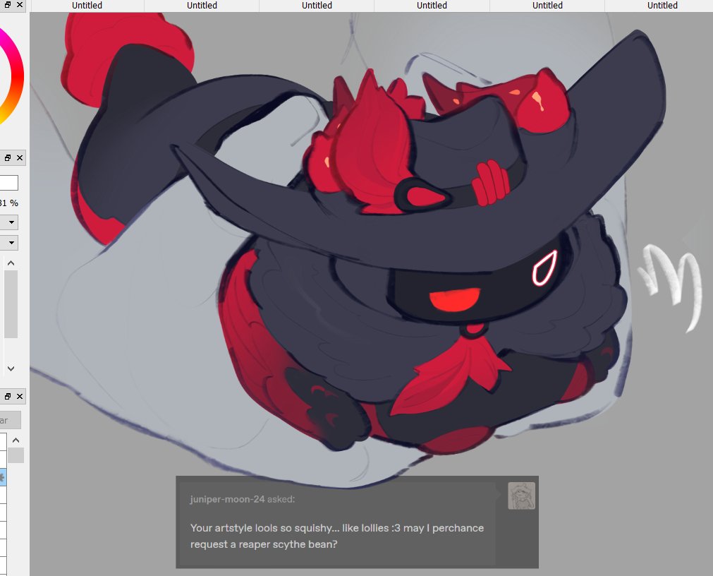 Pie_Ciyanni's tweet photo. Reaper Scythe bean I did on tumblr #phighting #phightingart https://t.co/NFxR82Mv0P