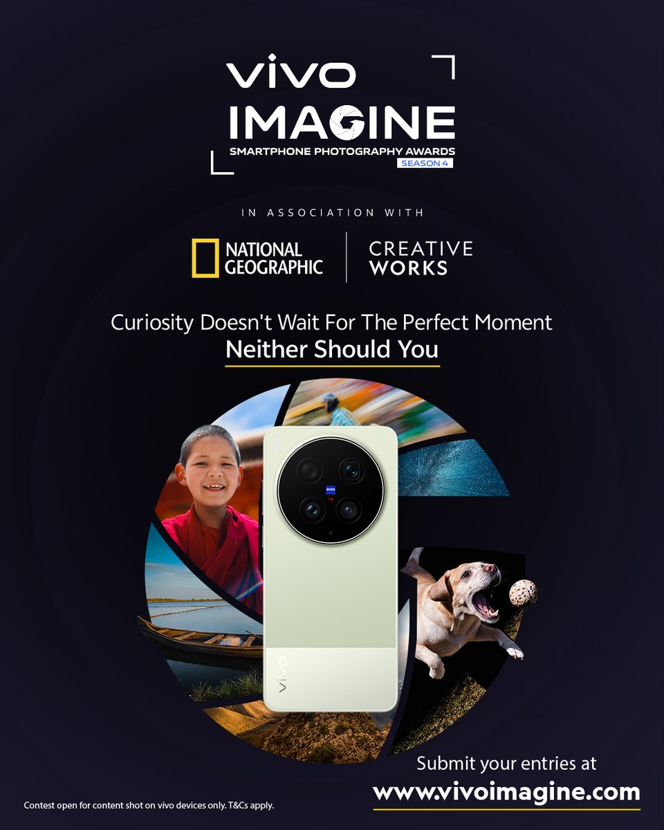 NatGeoIndia's tweet photo. New perspectives are finding their way in📸
And there’s still room for yours.
Submit your photograph to the vivo Imagine Smartphone Photography Awards Season 4 at https://t.co/M3KVFEXtMe.
#SponsorContent produced by National Geographic CreativeWorks https://t.co/l4mDpjjsNR