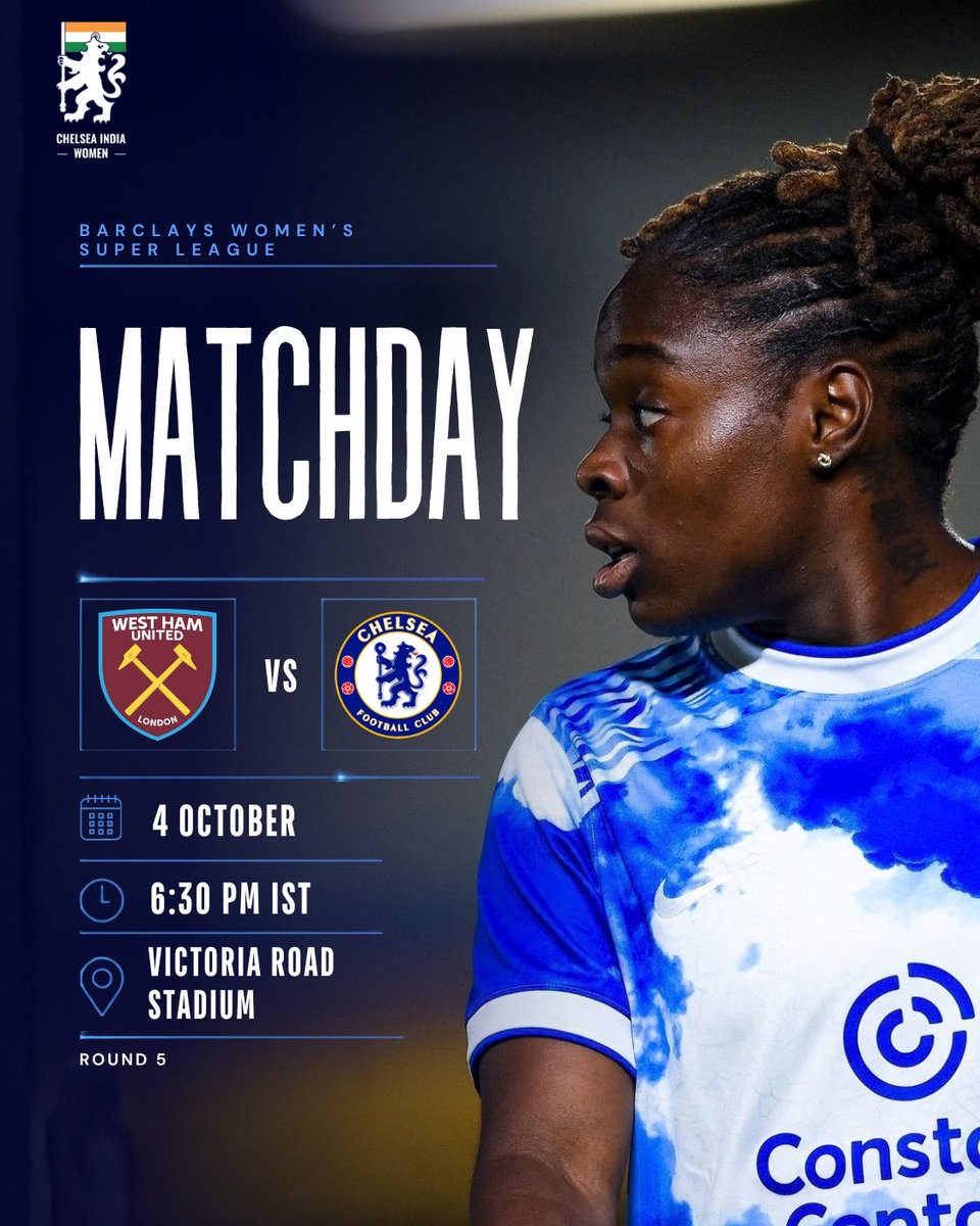 CWISC_Official's tweet photo. The London rivals face off each other in Round 5 of the @barclayswsl βοΈπ΅
#CFCW #ChelseaIndia #IndiasBlueArmy #ChelseaFCOSC
#WSL https://t.co/4gWplmtRSE