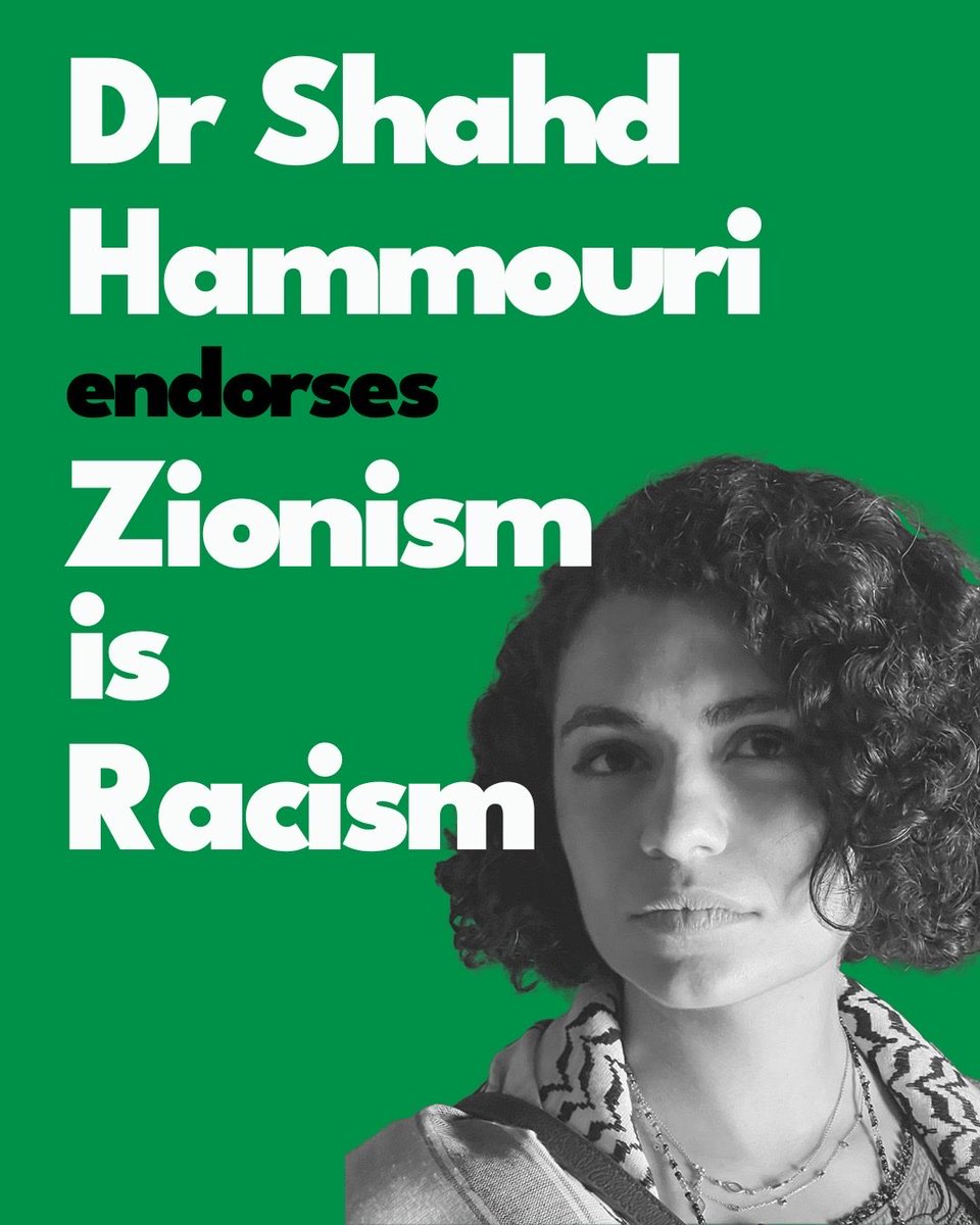 Greens4P's tweet photo. Palestinian Lecturer in International Law and Legal Theory Dr Shahd Hammouri endorse the motion Zionism is Racism.

Today we make history.
Today is the day we build the Western world's first, major, Anti-Zionist Party. https://t.co/dI3S4m8Et9