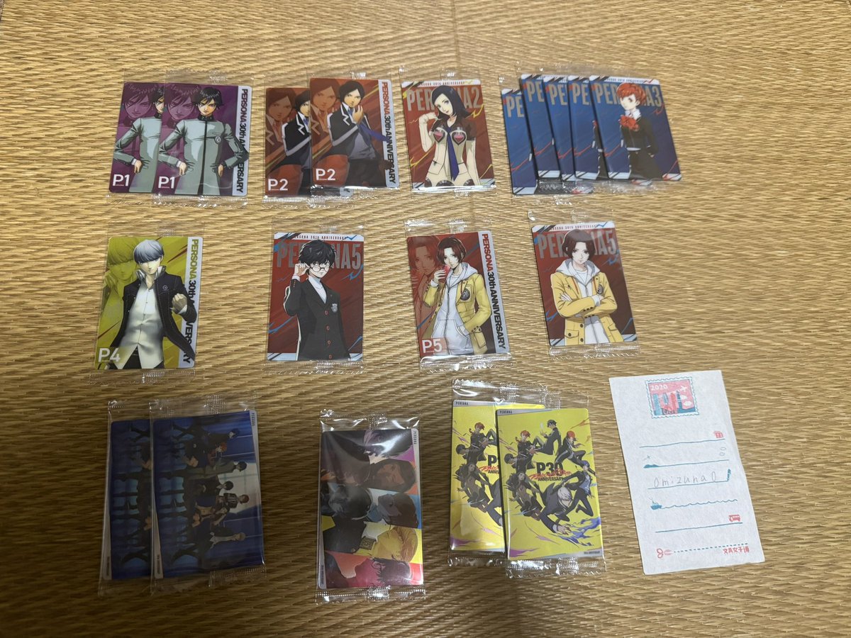 0mizuna0's tweet photo. [譲渡]
ペルソナ ウエハース 30th

譲）画像参照
求）150円／枚+送料

郵送での取引希望です。
まとめての取引優先です。
検索からでもお気軽にお声掛けください。 https://t.co/US81mFtOcc