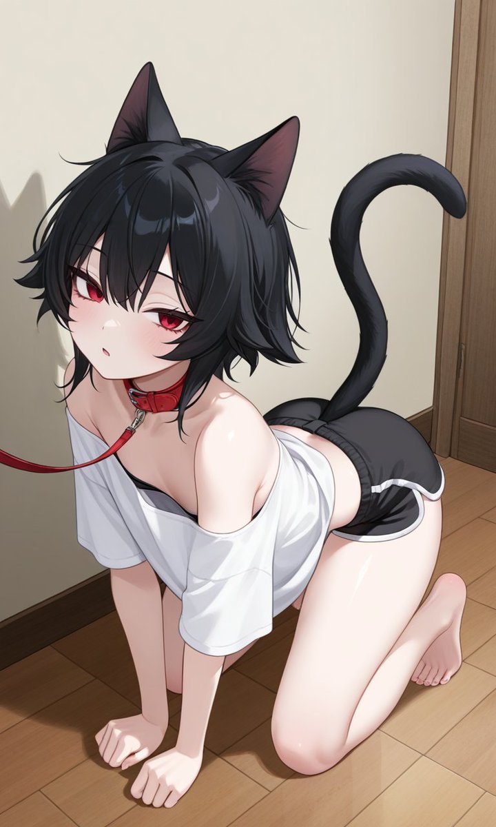 Nao38586's tweet photo. Here we have a femboy @Daimer_kun with his collar on, waiting for someone to take his leash for a walk 😈😈 https://t.co/SpNpi5Bfjo