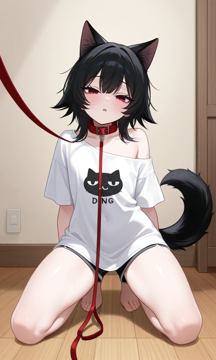 Nao38586's tweet photo. Here we have a femboy @Daimer_kun with his collar on, waiting for someone to take his leash for a walk 😈😈 https://t.co/SpNpi5Bfjo