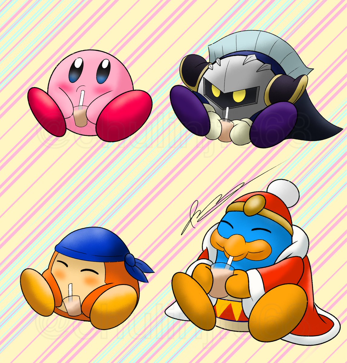 ChulinJFC68's tweet photo. They drink choccy milk

#kirby #metaknight #bandanawaddledee #kingdedede #Kirbyfanart https://t.co/ustYc38hf8