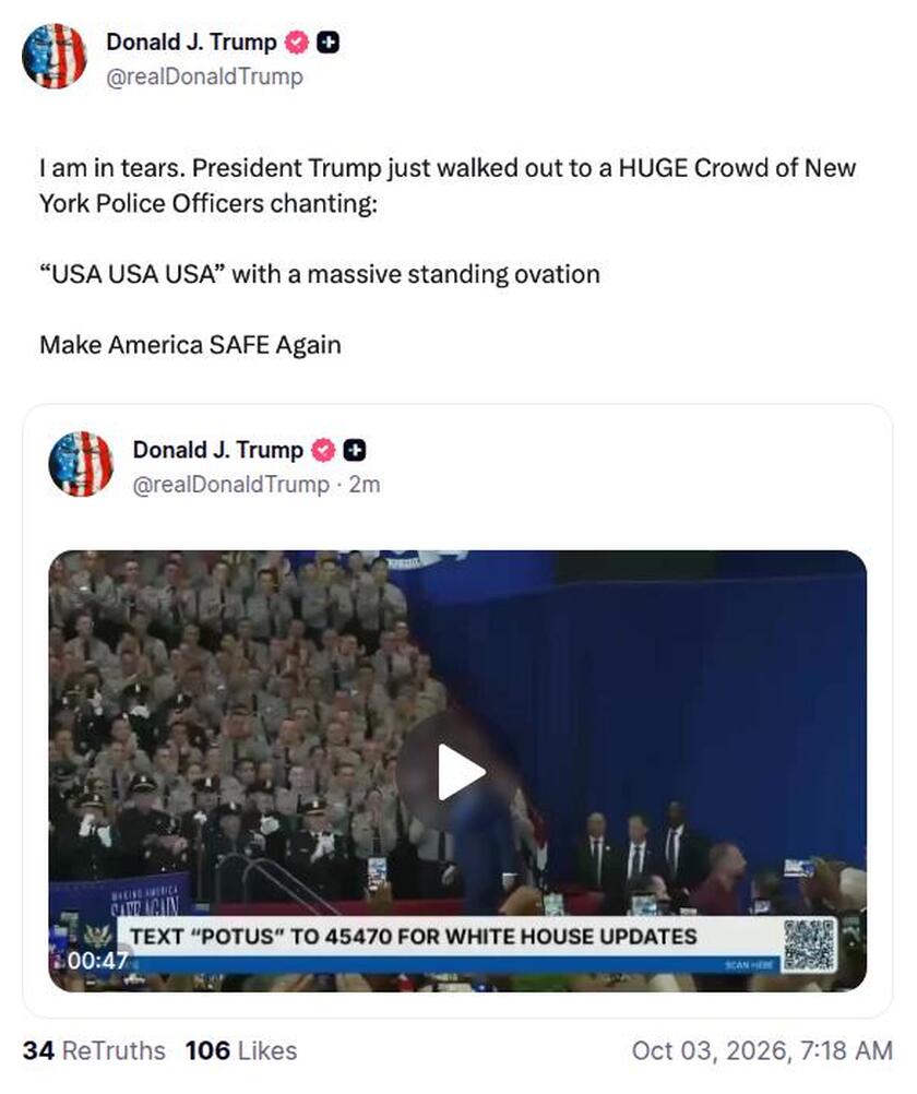 AFistfulOfTruth's tweet photo. #TrumpTruthHighlights
Wait until the police are allowed to do their job. Just wait. I worked for the PD for a very short time at the very beginning of my career. I was a young girl in the world of SVU that would launch my career. God bless President Trump & our POLICE! #MAGA https://t.co/Lz8YUmjwtW