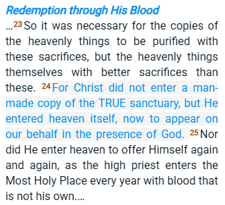 CaligariMarte's tweet photo. @TeachingbridgeM @Emi_Okamura_ Ah yes, here, it IS about Christ entering Heaven (Hebrews 9:23-25). In that Case, Eph 4:8-10 applies, and the Descent preceded the Ascension.

(btw Terms like "Heaven" or even "Paradise" might also entail the lower and more evil Realms of the spiritual World, see Eph 6:12.) https://t.co/ack5YAQOVt