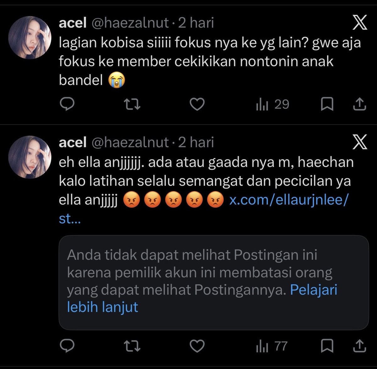 ryujinprotector's tweet photo. @haezalnut minimal malu kak kamu double standar. giliran ship haeryu sendiri kamu halu bersama teman temanmu. giliran mahae kamu malah ikut panas. 

pov kamu ke mahae itulah pov ryujin stan sama haechan stan liat kalian 🤗 https://t.co/2vTtzwbLVL