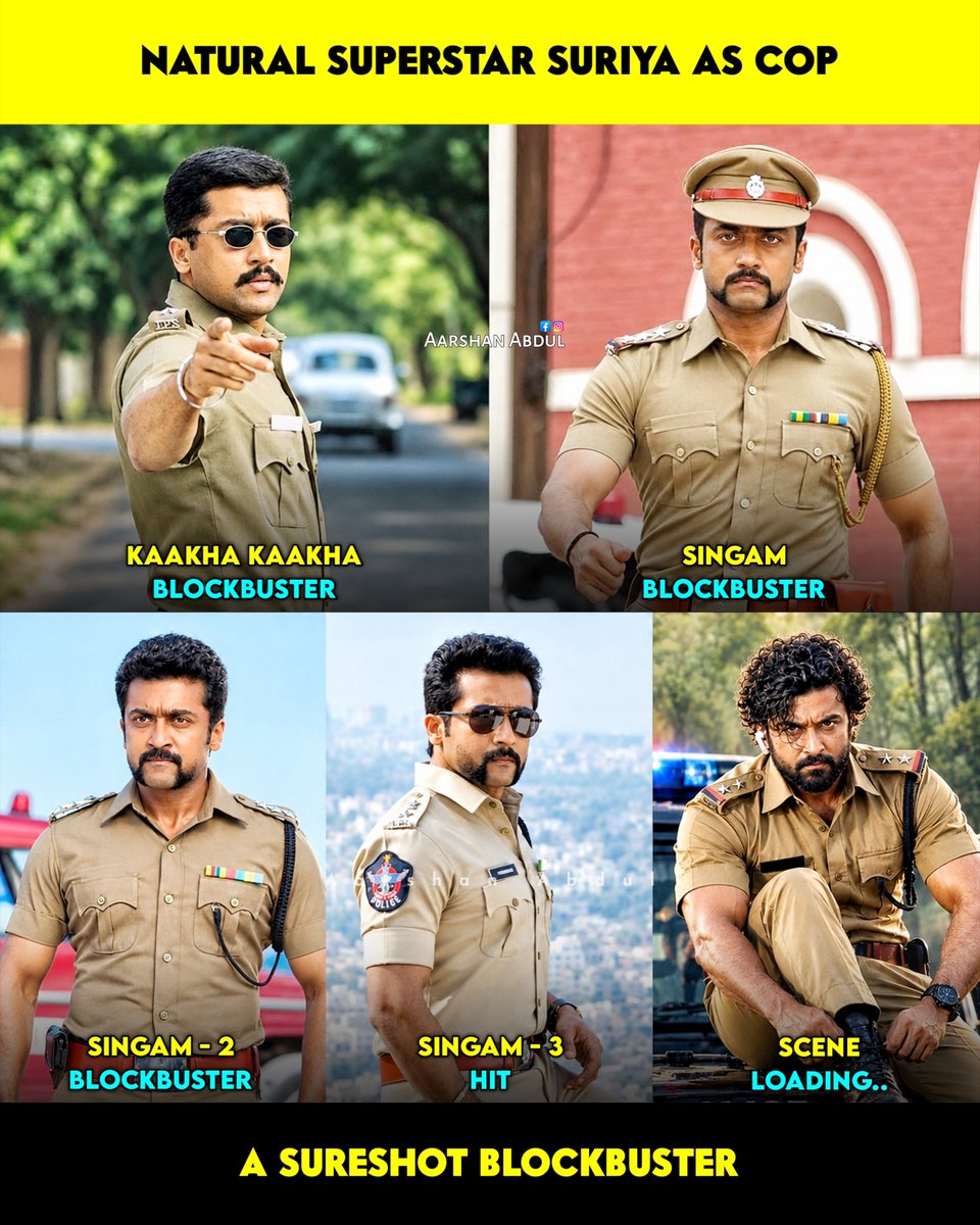 AarshanAbdul's tweet photo. Suriya As COP, A Sureshot Blockbuster. https://t.co/SLDNN3ROOD