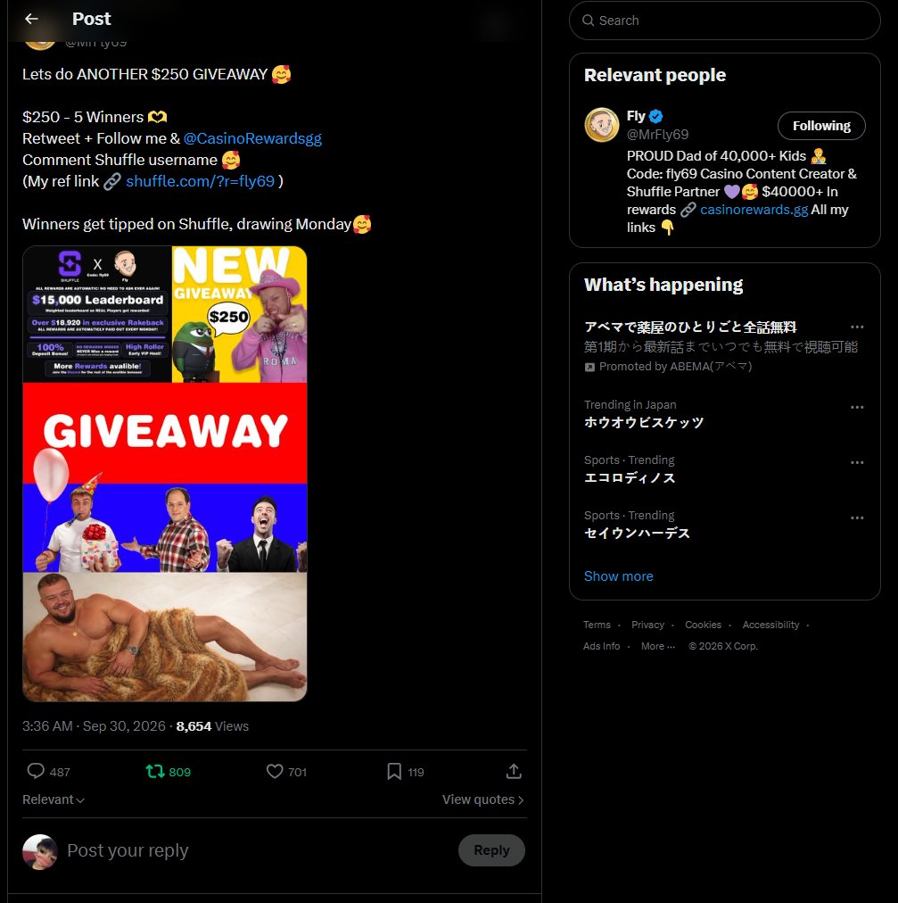ranechannn's tweet photo. @MrFly69 @CasinoRewardsgg thanks sar!
username: ranechan https://t.co/5ug3xQ7BE3