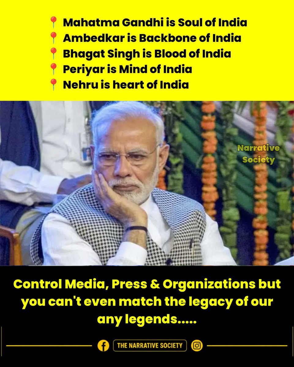 Kumarjyoti49291's tweet photo. 𝐒𝐨𝐮𝐥, 𝐁𝐚𝐜𝐤𝐛𝐨𝐧𝐞, 𝐁𝐥𝐨𝐨𝐝, 𝐌𝐢𝐧𝐝 𝐚𝐧𝐝 𝐇𝐞𝐚𝐫𝐭 𝐨𝐟 𝐈𝐧𝐝𝐢𝐚 — 𝐧𝐨 𝐏𝐑 𝐨𝐫 𝐜𝐨𝐧𝐭𝐫𝐨𝐥𝐥𝐞𝐝 𝐦𝐞𝐝𝐢𝐚 𝐜𝐚𝐧 𝐞𝐯𝐞𝐫 𝐦𝐚𝐭𝐜𝐡 𝐭𝐡𝐞𝐢𝐫 𝐥𝐞𝐠𝐚𝐜𝐲.

#LegacyOfLegends #SoulOfIndia #IdeaOfIndia #HistoryMatters https://t.co/dmsCMqPa7x
