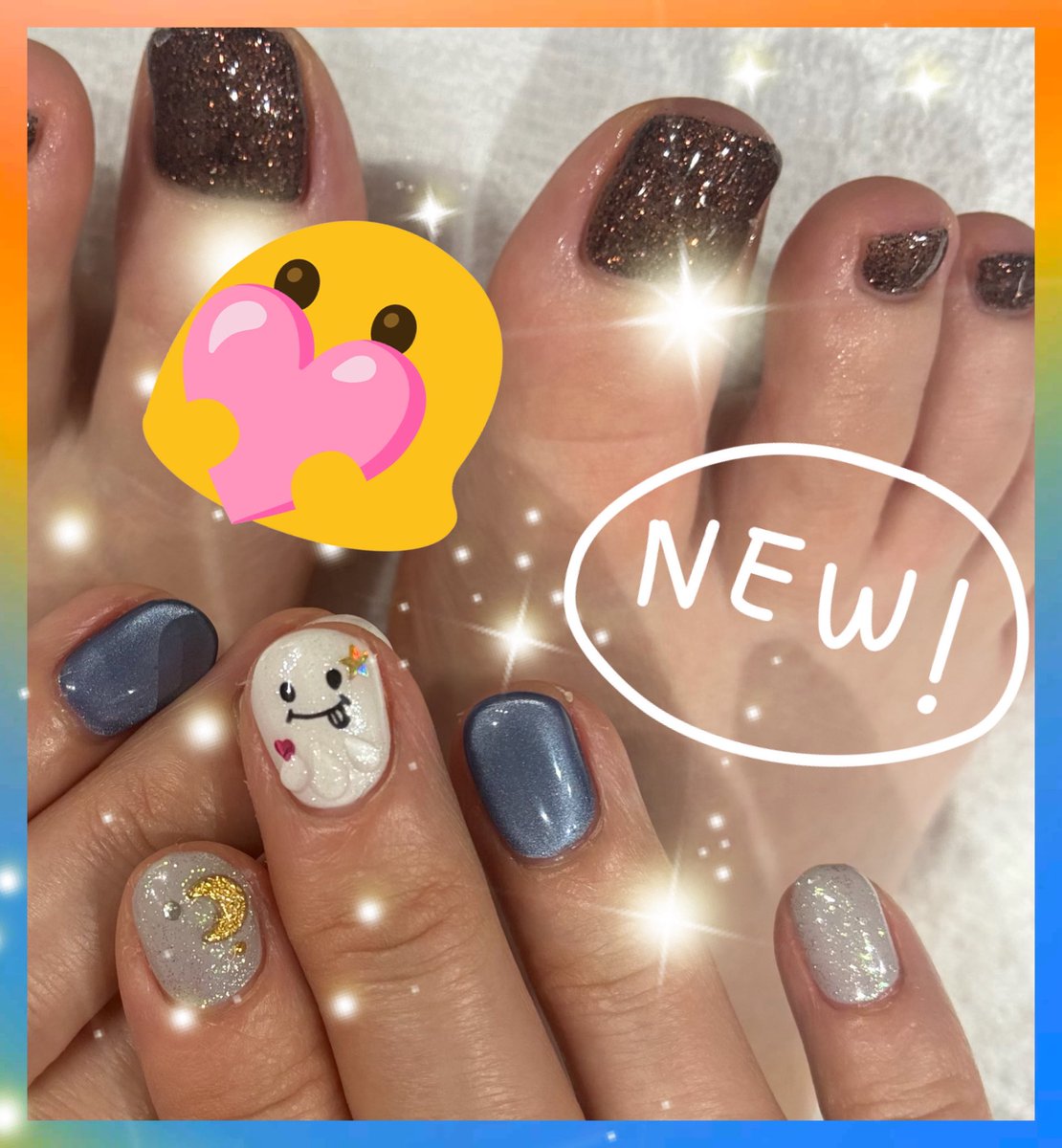 2288NoonM's tweet photo. ﾈｲﾙ変えてきたぁ💅今回はこんな感じ😆足も変えましたぁ🐾可愛い可愛い大満足であります🍂🎃👻色々ありがとうです➰楽しい時間でした⏰次回もよろしくお願いしますお姉様⭐️
※『今好きな事を大事に』素敵やん♡ https://t.co/j6MyUqULtW