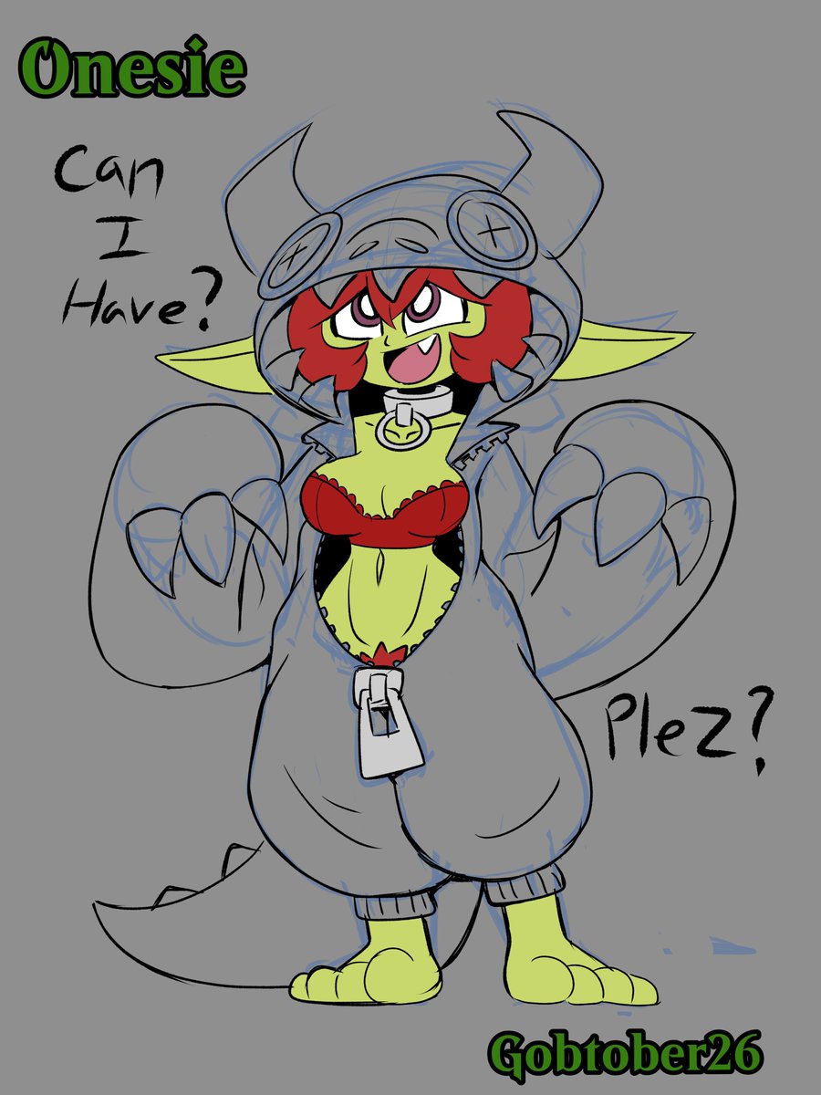 BeachGoblin's tweet photo. Just under the wire again!!!

--Onesie--
She just wants, will you give? 
if no one wants i will keep!!! 

Starting bid - 80 

#Gobtober #Gobmode https://t.co/kDkkLfagif