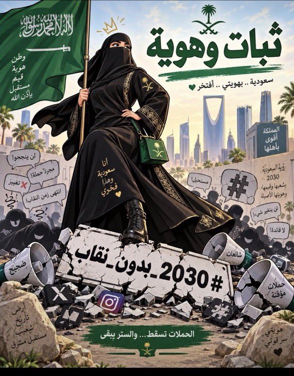 Abod15005's tweet photo. "احذروا المخادعة! إن الهجوم الشرس على النقاب والعفة ليس تذكرة نحو 'الحرية'، بل هو فخ محكم ومحاولة خبيثة لاستعمار وعي المرأة واختراق حصونها الفكرية لتجريدها من هويتها وأصالتها."
يجب أن ننتبه جيدًا: ما يُسوق له اليوم كـ'تحرير للمرأة' هو في حقيقته غزو ثقافي مباشر يستهدف وعي الأمة؛ واستهداف النقاب والعفة ما هو إلا محاولة بائسة لفرض التبعية الفكرية الكاملة.
انتبهوا للشعارات البراقة؛ فالحرب على النقاب والعفة لا تستهدف تحرير المرأة، بل تستهدف استعبادها فكرياً وسلبها سيادتها على قيمها وهويتها."
#بالنقاب_والعزّة_2030
#النقاب_باق_للابد 
#نقابنا_عزنا