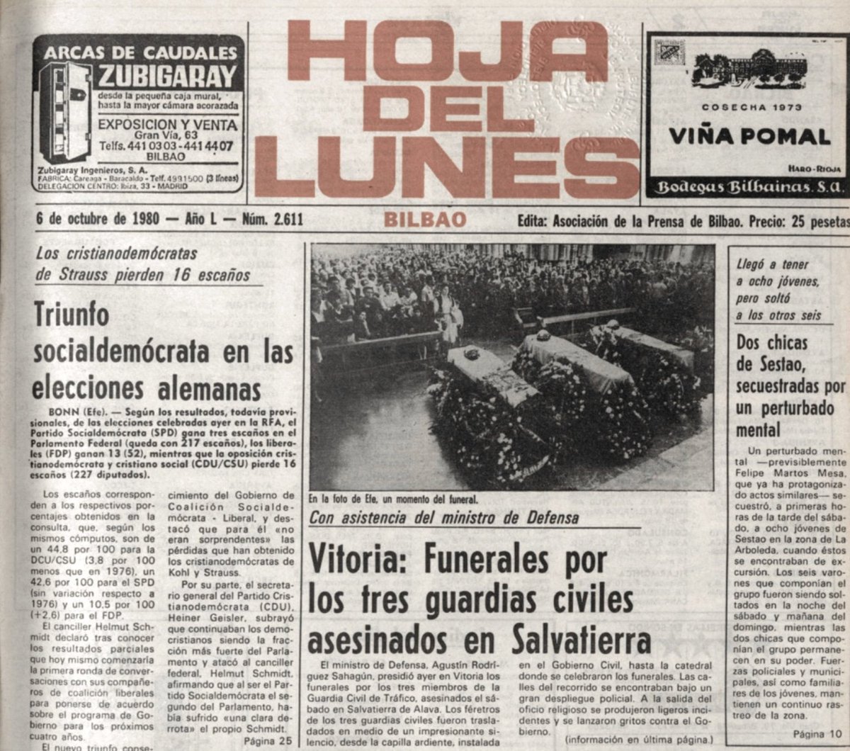 CarlosDeUrrecha's tweet photo. In Memoriam
Caídos por Dios y por España,
¡¡Presentes!!
D.E.P
La Muerte no es el Final
Siempre en Nuestra Memoria
¡¡Viva España!!
¡¡Arriba España!!

4/10/1980 ETA asesinaba al GC D Avelino Palma Brioa, Cabo 1°GC D José Luis Vázquez Platas y GC D Ángel Prado Mella en Salvatierra
https://t.co/P6TtiHyFPZ
