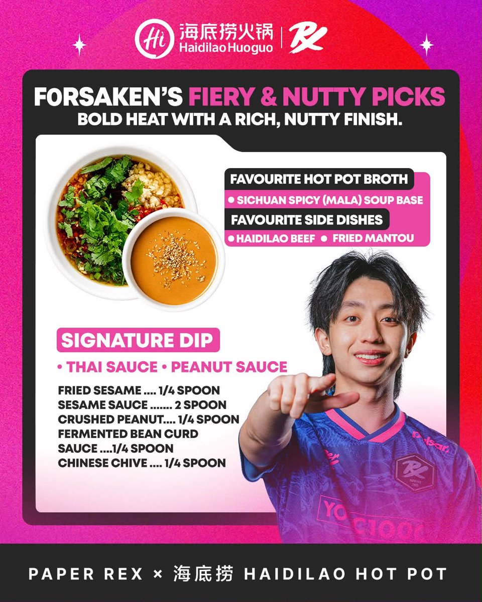 pprxteam's tweet photo. PRX's favourite sauces at Haidilao 🍜  Which sauce are you trying first?

PRX x Haidilao Set available at every outlet in Singapore from now until October 18! https://t.co/NVrLzeNjqP