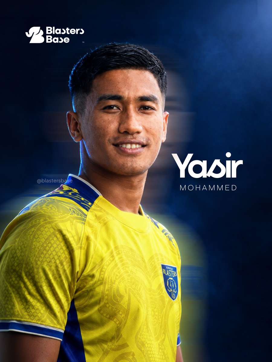 blastersbase's tweet photo. Mohammed Yasir joins Kerala Blasters! 🐘🔥

A new chapter begins in Yellow as Yasir becomes the latest addition to the Blasters squad. 💛

Welcome to Kerala, Yasir! 💙

#KBFC #KeralaBlasters #MohammedYasir #BlastersBase https://t.co/rRmQGKs97D