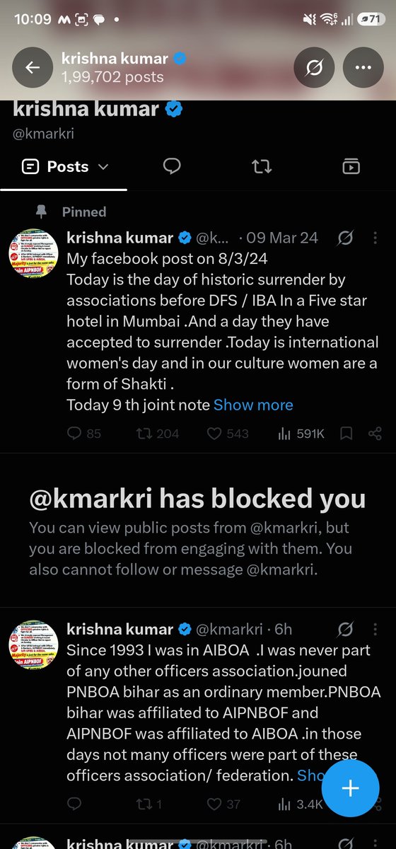 Arvind111989's tweet photo. @revolt369 @Fair_Banker @ElonUncleSays @rupamsmail @kmarkri @aiboc_in A new team ll also join the UFBU, bcz there is no option for separate discussion And who lead the new team @kmarkri who has also retired from bank.And he is one of the opportunist person and tiger of socil media only a attention seeker.
if u ll qus to him , he block u. https://t.co/7XqVskY2Qy