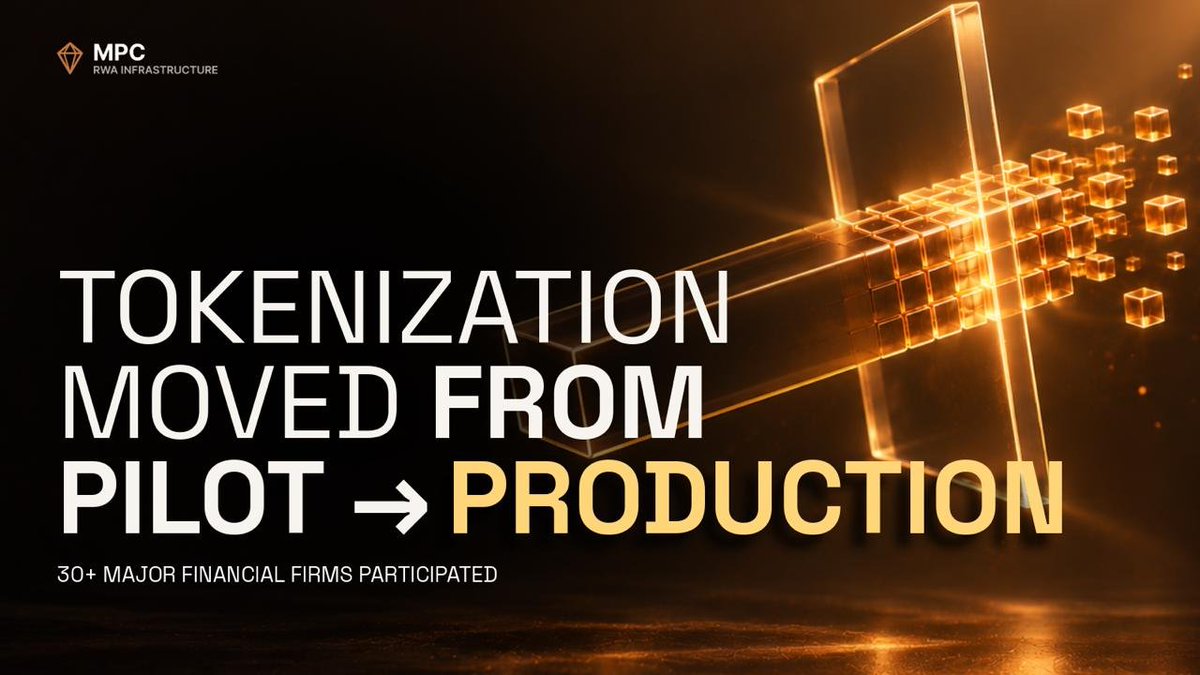 MPC_Global_X's tweet photo. DTCC has already used tokenized securities in real production trades.

More than 30 firms participated, including @BlackRock, @jpmorgan, @GoldmanSachs, @Nasdaq and @NYSE.

And now, DTCC’s Tokenization Service is expected to launch this month.

TradFi isn’t just talking about tokenization anymore.

It’s building it.

MPC is building infrastructure for Mining RWA. ⛏️

Big institutions are moving on-chain. The question is: are you ready?

https://t.co/exMIbdFnGV