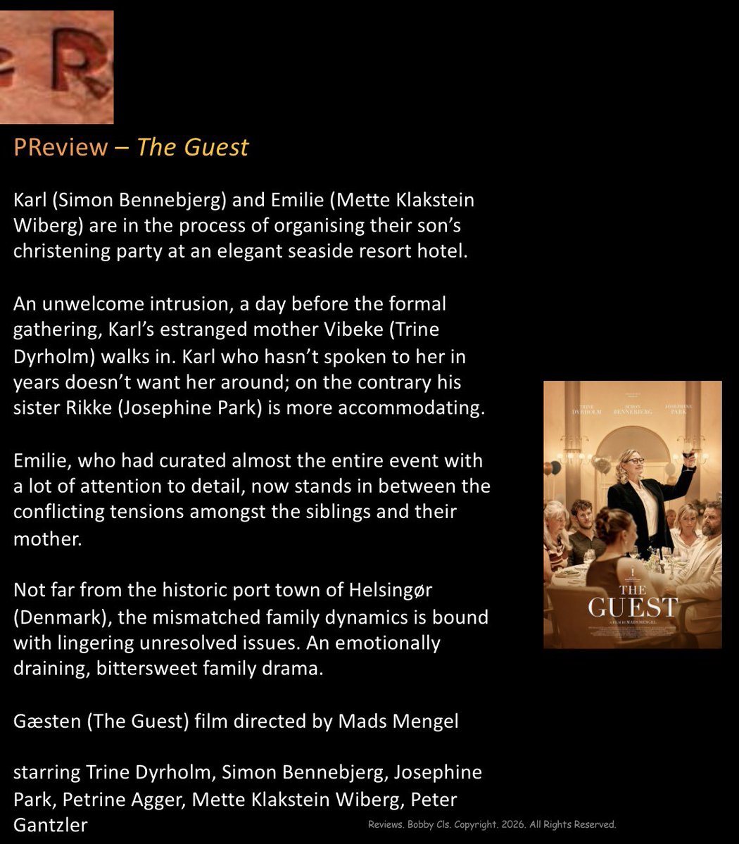 Rcoolmovies's tweet photo. Winning the Zurich Film Festival’s
Special Mention in the Feature Film Competition
Gæsten (The Guest) film directed by Mads Mengel
@zurichfilmfest #ZFF2026
#ZurichFilms #ZurichFilmFestival
#Gæsten #MadsMengel #TrineDyrholm https://t.co/dPmAOkQc5B