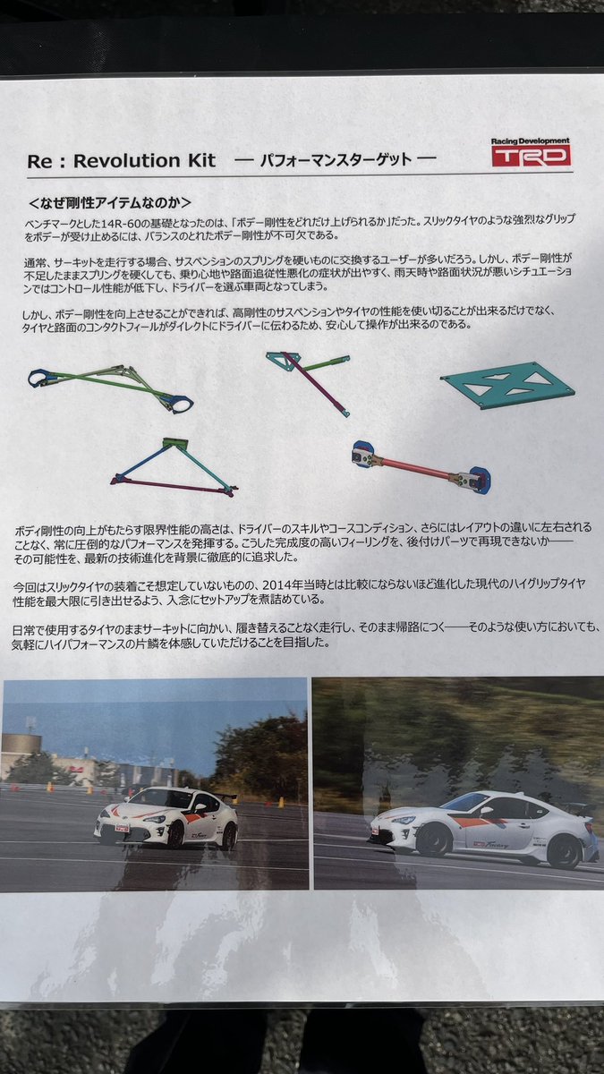 Sushi_zamrai's tweet photo. TRDがZN6用に補強パーツ出すらしい https://t.co/9liRJDJPS9