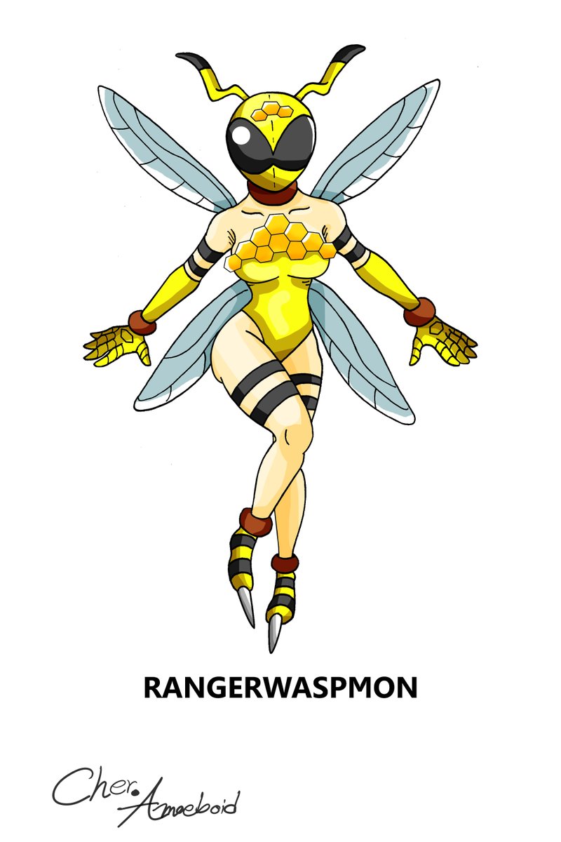 PRm4hWxdnCfBwft's tweet photo. Type: Bug
Baby I: Fuzzmon
Baby II: Wiggmon
Child: Lilbeemon
Adult: RangerWaspmon
Perfect: Apiarimon
Ultimate: Bhamarimon
#Digimon #DigimonTamer #originalchacter #originalstory #characterdesign #Digifake #DigimonFan #AmoeboidServer https://t.co/L5l6xLDkbh