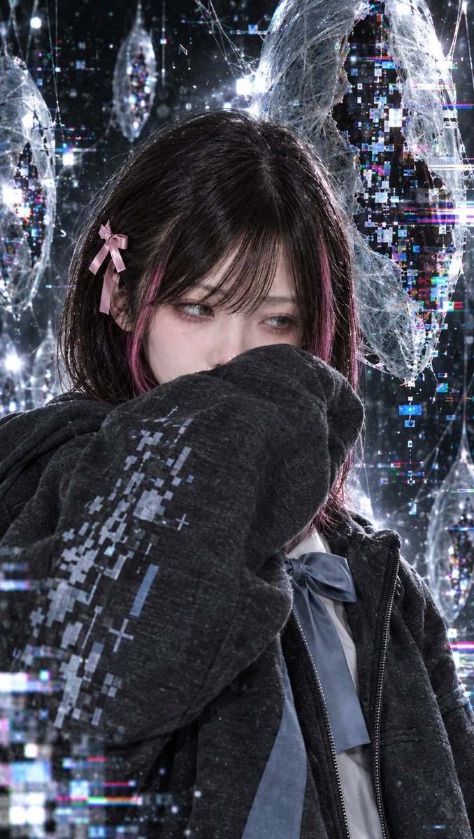 AMAMIYA_ofcl's tweet photo. AMAMIYA No.11「繭 / Chrysalis」
Model：莉乃

まだ外へ出る準備ができていない。
大きすぎる上着にくるまった、羽化する前の一着。

#AMAMIYA #AIファッション https://t.co/zgLeF621zI
