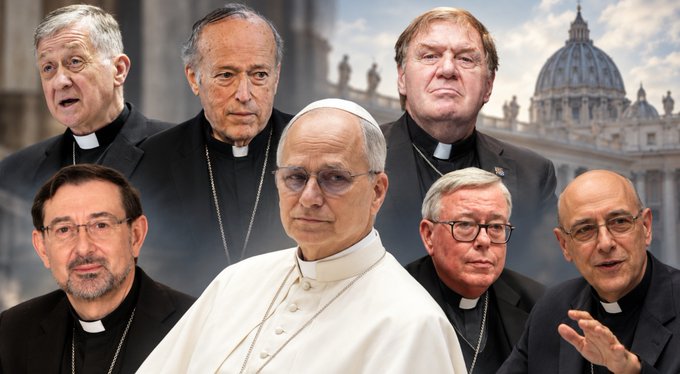 Bp_Richard_Min's tweet photo. Leo-the-Liberal and the top pro-homosexual Cardinals. 

(They are who Benedict XVI referred to as ‘the filth of the Church’)

#oldcatholic #oldcatholicchurch #catholic #catholicchurch #catholicism #catholicministries #usccb #pope #popeleo #popeleoxiv #vatican #vaticannews #bishoprichardministries