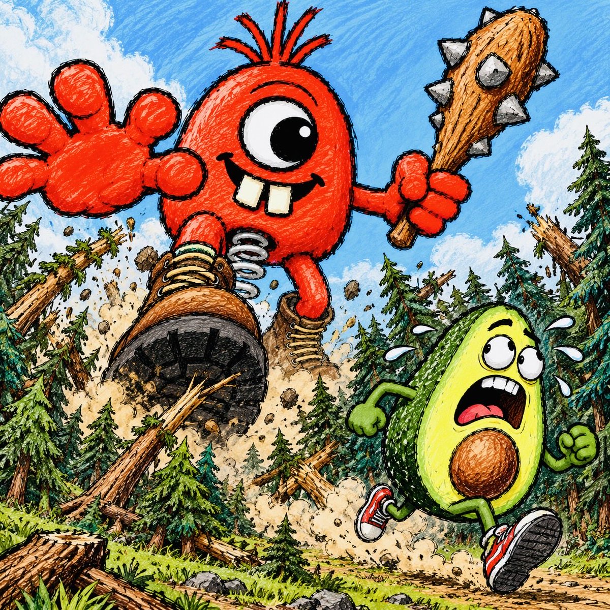 WobbleHeadsHQ's tweet photo. 🔴 Good morning Wobble Heads🔴            Mr Redd is out hunting for his breakfast 

Run Avocado Run! 🫨🫨🫨 https://t.co/YCxPEOxq62
