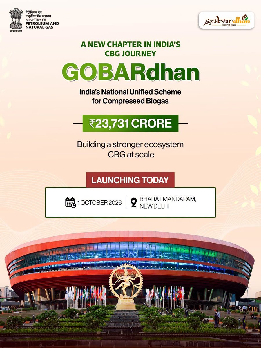 EastKvk's tweet photo. The GOBARdhan Scheme, India’s National Unified Scheme for Compressed Biogas, is set to be launched today.
#icar
#atari_zonevii
#cauimphal
#SHS2026
#SwachhtaHiSeva2026
@SwachhBharat
@SwachhBharatGov
@MoHUA
@MoJSDDWS https://t.co/sTQ25LJGL2
