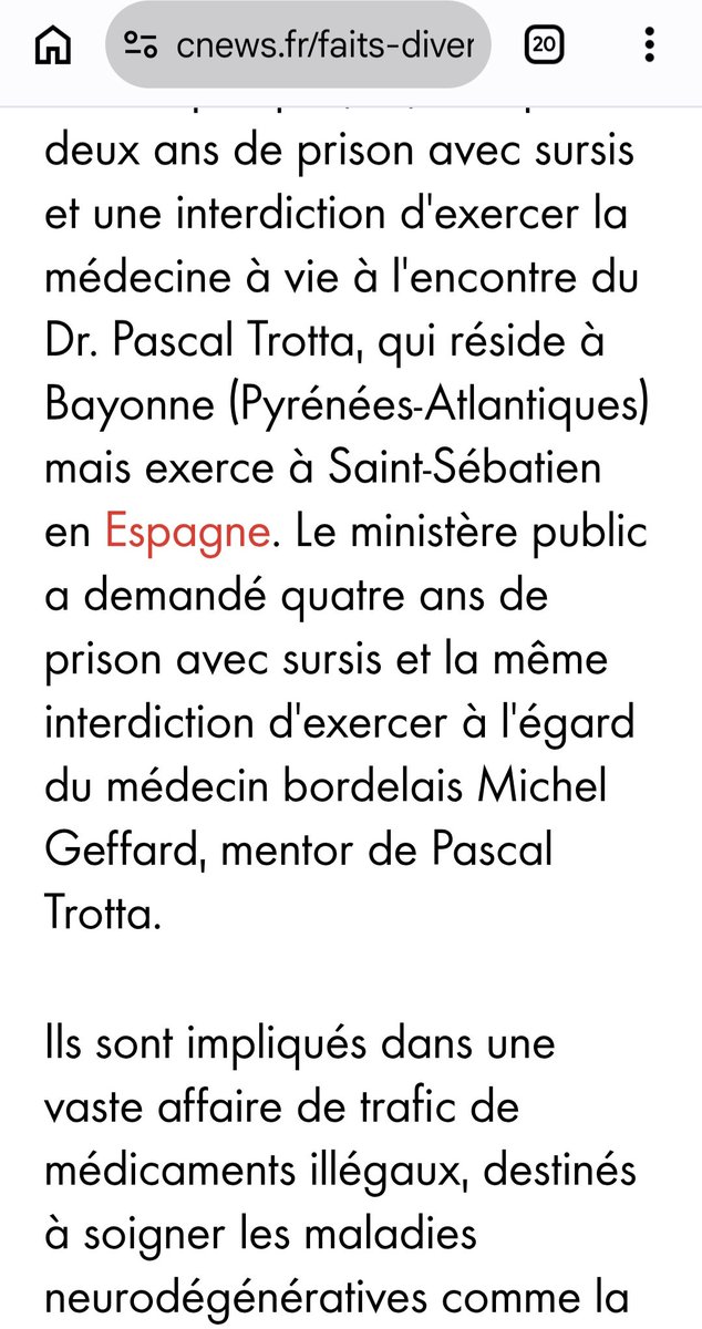AgretDenis's tweet photo. 4 ans ferme pour Dr Fourtillan 
1 an sursis pour Pr Joyeux
2 ans sursis pour Dr Trotta
4 ans sursis pour Dr Geffard
pour des "expériences" sur qq centaines de personnes.

Combien, demain, pour les millions de français ayant reçu les vaccins covid ARNm expérimentaux ("sûrs") et les 13 doses de vaccins pédiatriques qui causent des décès et des handicaps ? 
Pour Buzyn, Véran, Braun, Neuder, Rist...

Il y a un très sérieux problème dans la Justice française.