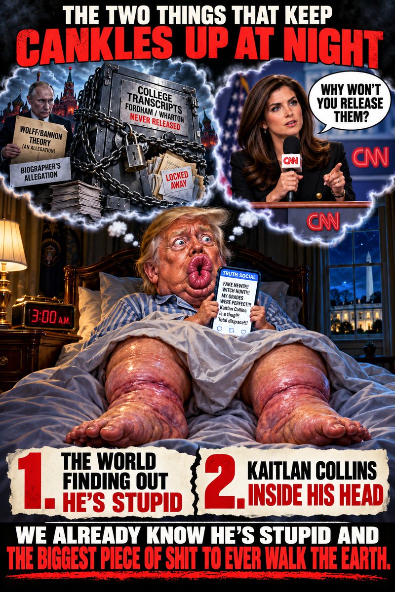 canklecaveman's tweet photo. @realDonaldTrump besides needing to change his shitty diaper.......what keeps the rage tweeting whiny little bitch up at night???? https://t.co/fJC5AncQ3E