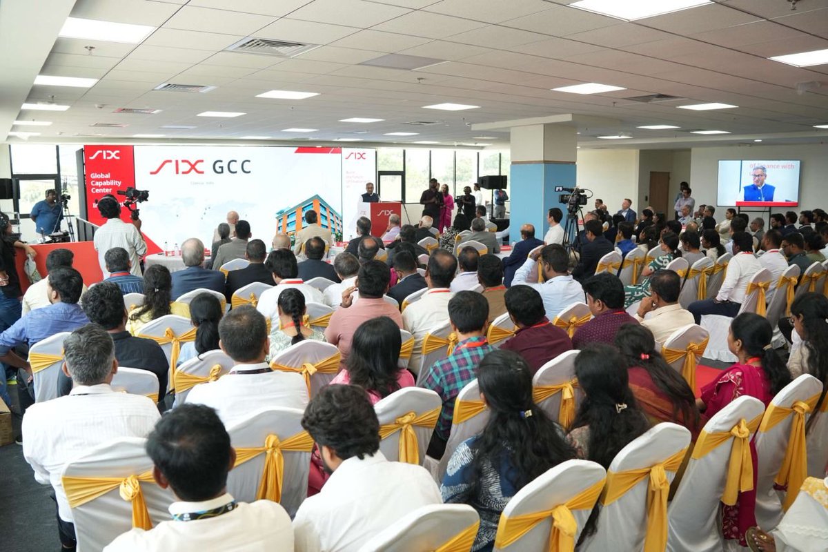 NaFaUpSpo's tweet photo. ๐จ๐ญ #SIXGroup has inaugurated its Global Capability Centre #GCC in #Chennai, operated in partnership with #TCS and #Changepond.
The new centre strengthens SIXโs technology capabilities and expands its global financial-market infrastructure presence in India. ๐ฎ๐ณ๐ป๐ฆ https://t.co/PMMA9pz6Od
