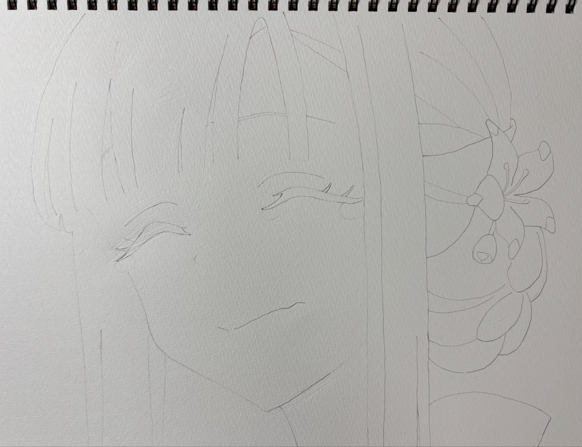 raccoon_melt's tweet photo. 線画終わったけどなんか違和感...
お団子小さすぎるかな？？ https://t.co/rIyDZhG1ca