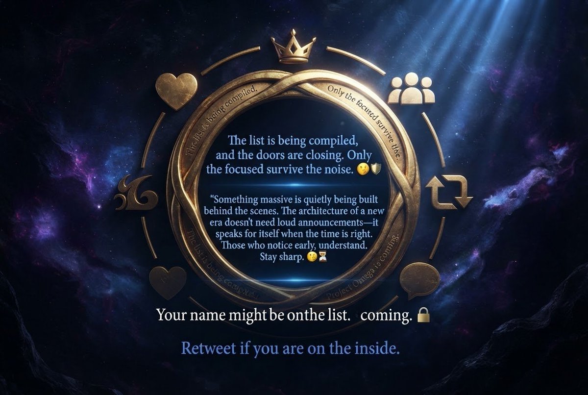 RegalyxOfficial's tweet photo. The list is being compiled, and the doors are closing.
​Those who understand the magnitude of what’s coming don't ask questions—they secure their position. This is not for everyone.
​Only the focused survive the noise. 🤫🛡️
​🔄 Retweet if you are on the inside.
​#Crypto #Regalyx https://t.co/eMHTyxepcm